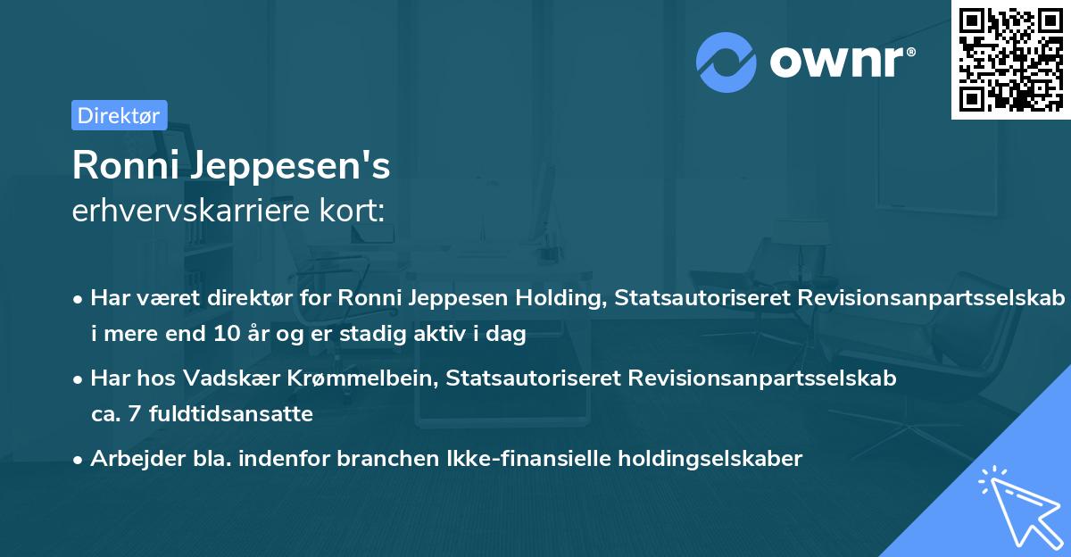 Ronni Jeppesen's erhvervskarriere kort