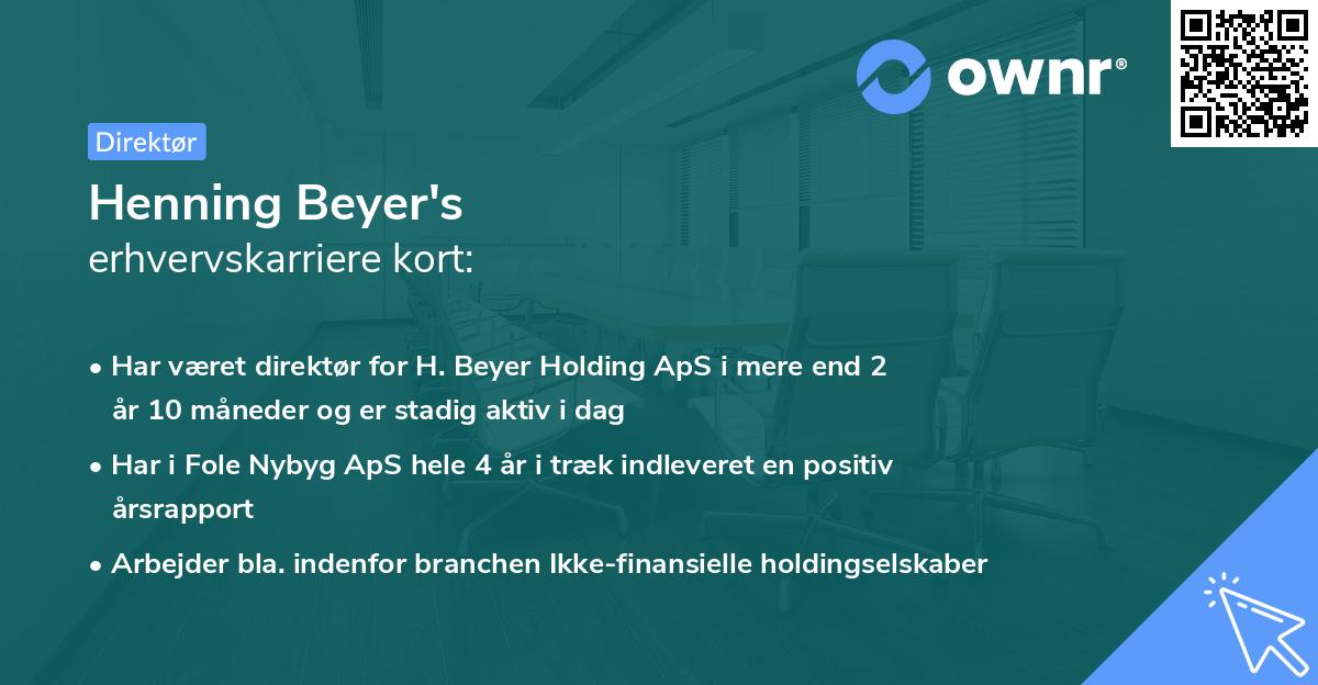 Henning Beyer's erhvervskarriere kort