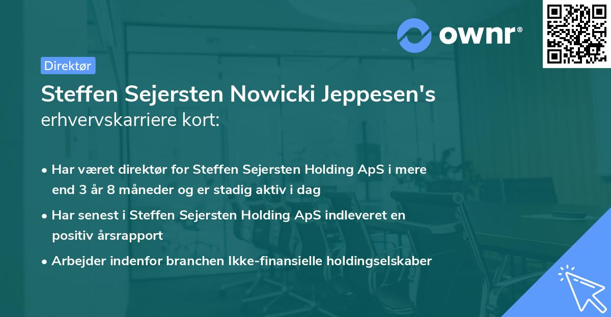 Steffen Sejersten Nowicki Jeppesen's erhvervskarriere kort