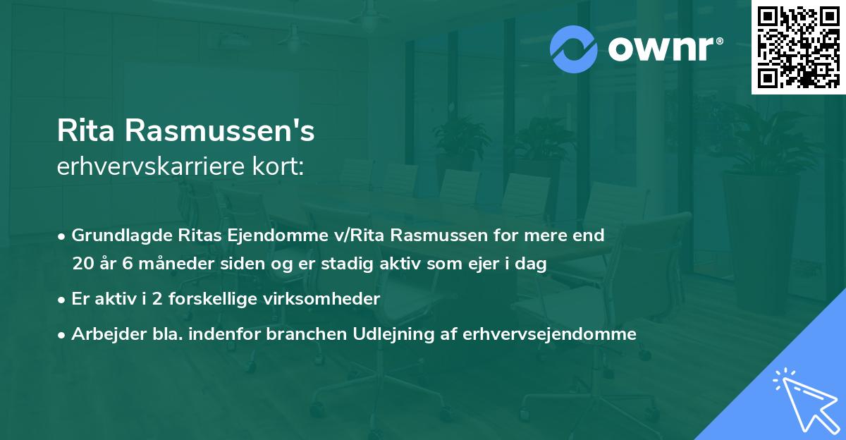 Rita Rasmussen's erhvervskarriere kort