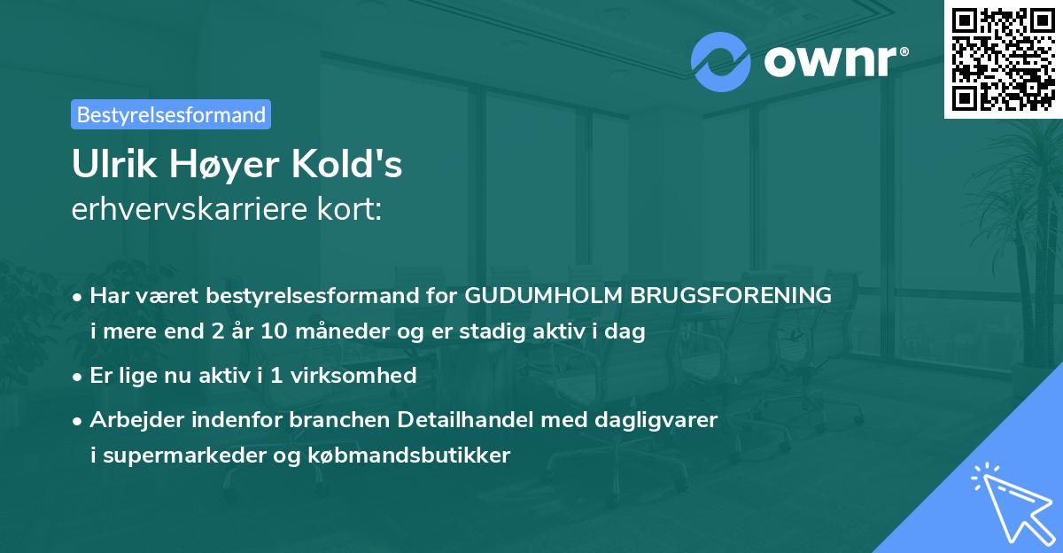 Ulrik Høyer Kold's erhvervskarriere kort