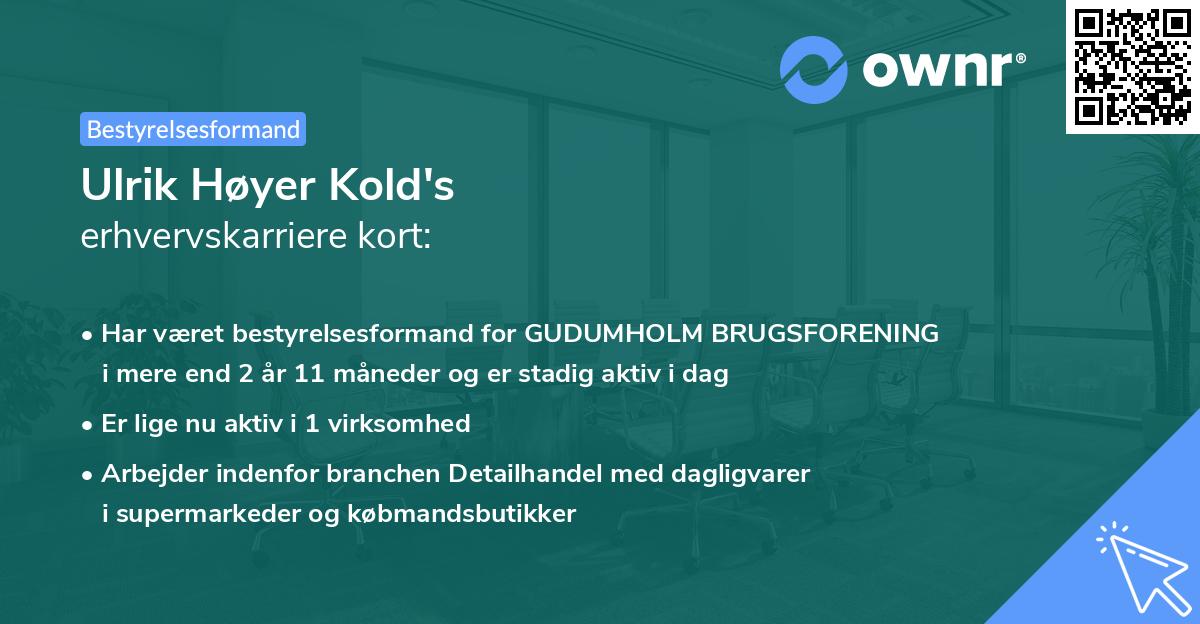 Ulrik Høyer Kold's erhvervskarriere kort