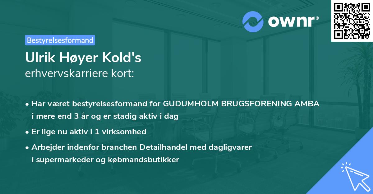 Ulrik Høyer Kold's erhvervskarriere kort