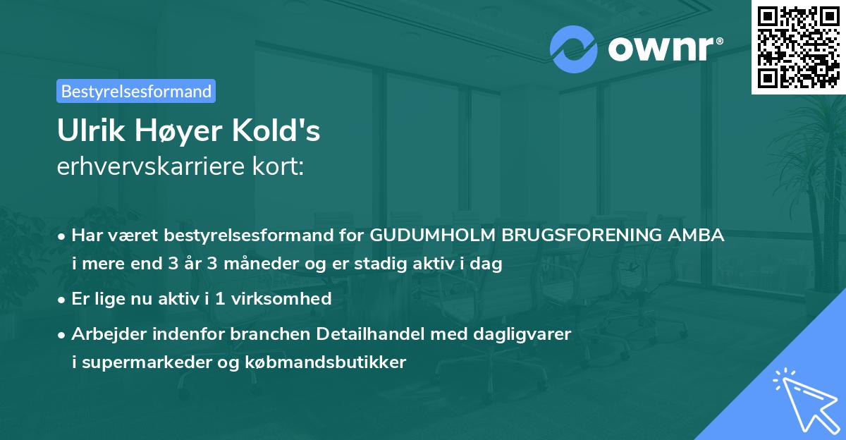 Ulrik Høyer Kold's erhvervskarriere kort
