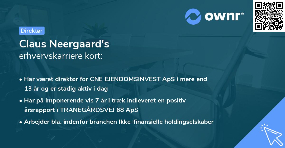 Claus Neergaard's erhvervskarriere kort
