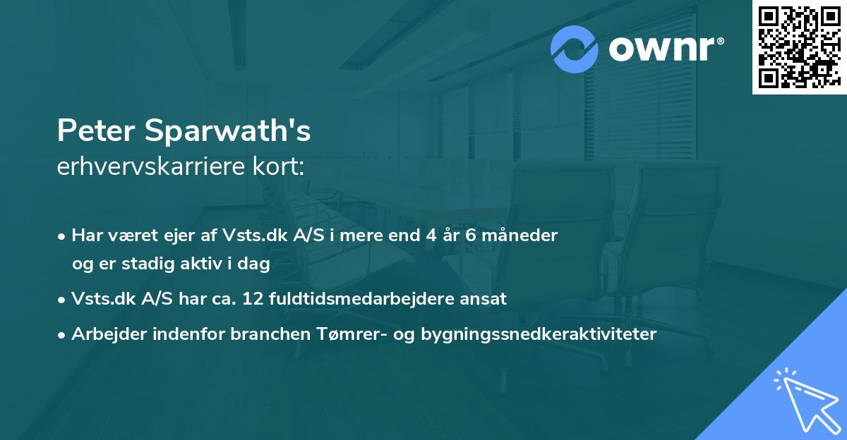 Peter Sparwath's erhvervskarriere kort