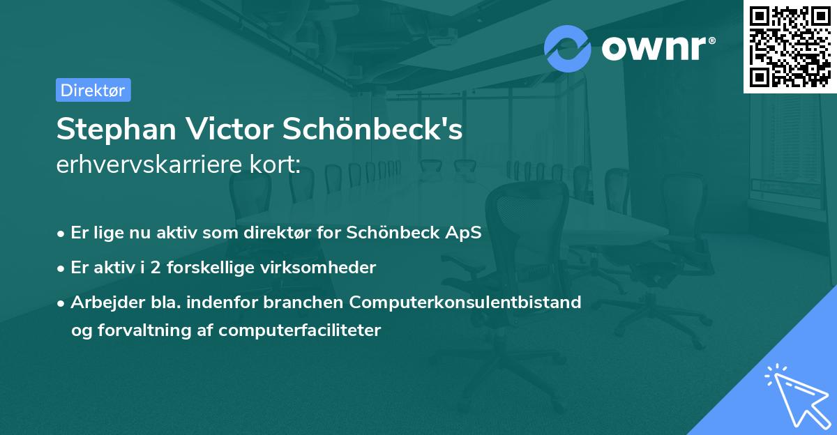 Stephan Victor Schönbeck's erhvervskarriere kort