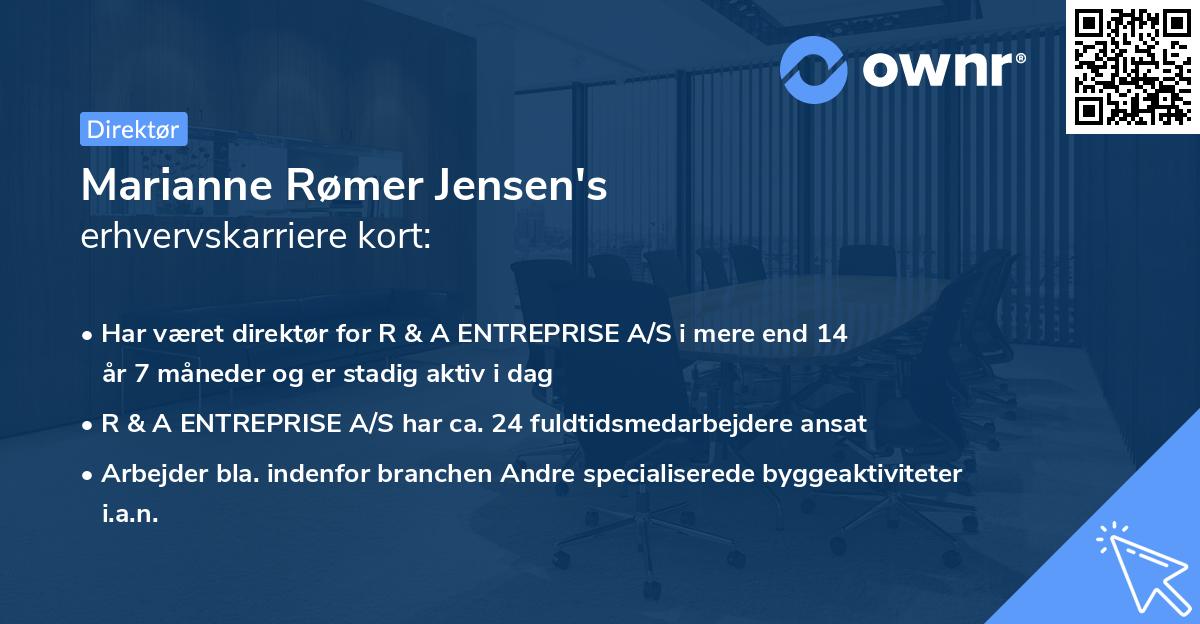 Marianne Rømer Jensen's erhvervskarriere kort
