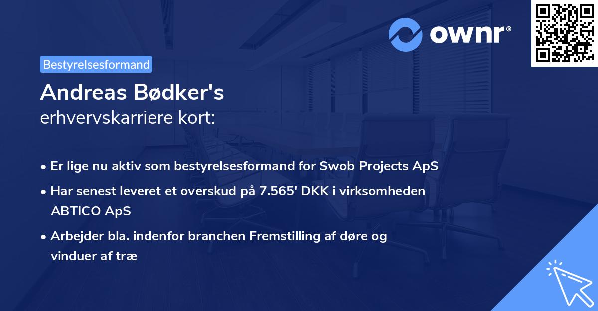 Andreas Bødker's erhvervskarriere kort