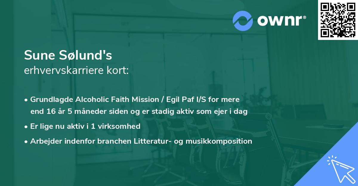 Sune Sølund's erhvervskarriere kort