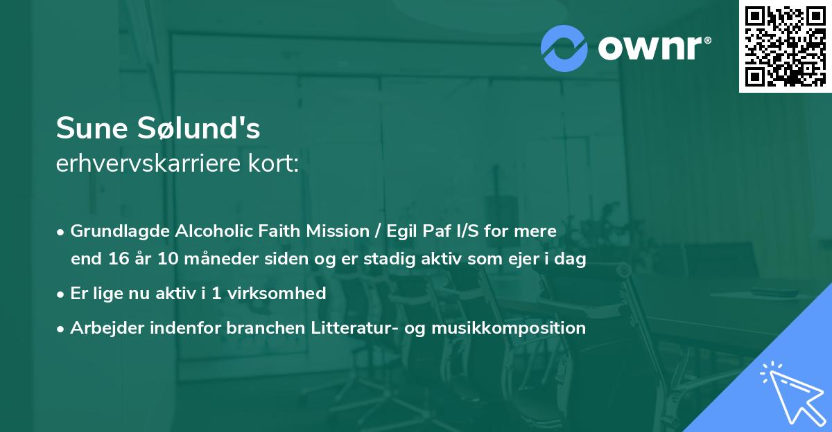 Sune Sølund's erhvervskarriere kort