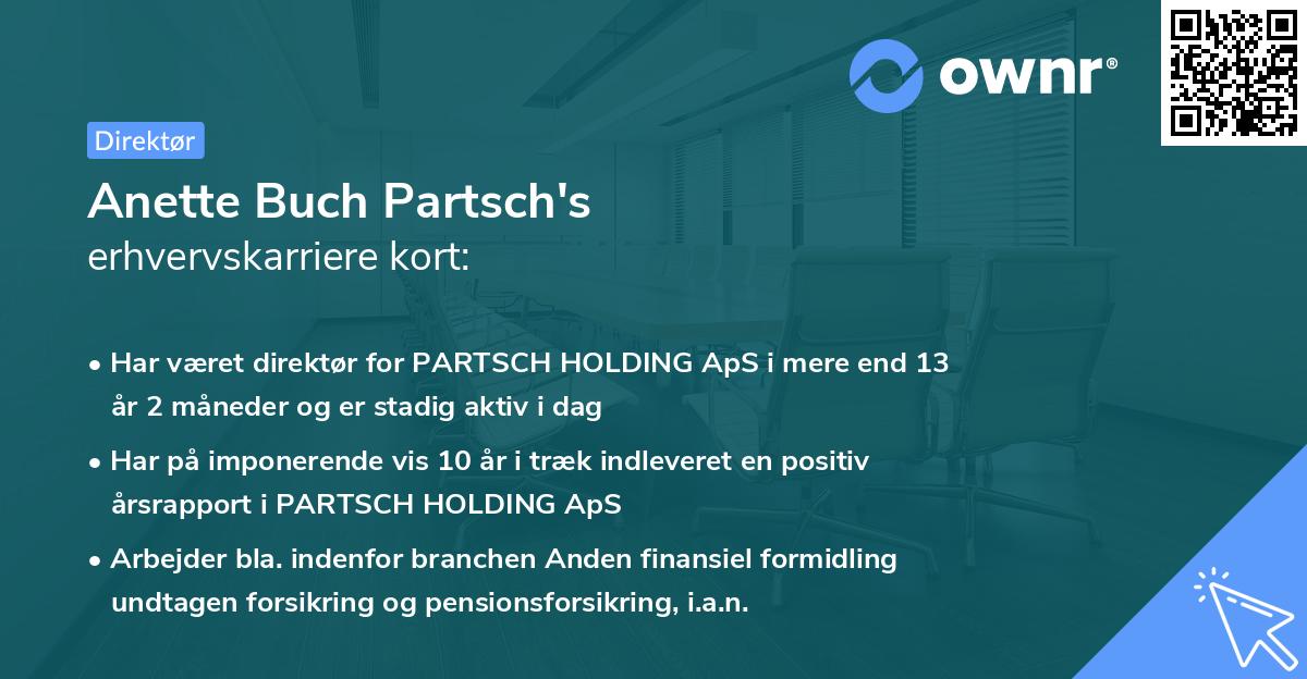 Anette Buch Partsch's erhvervskarriere kort