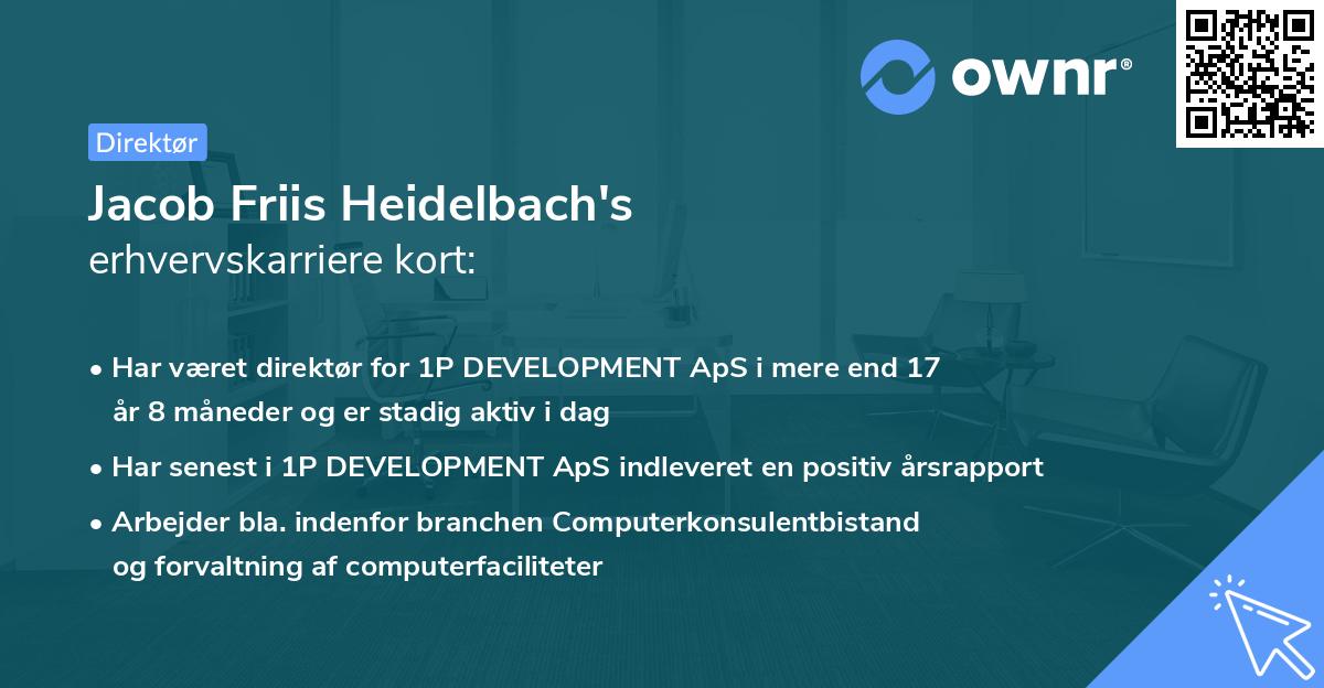Jacob Friis Heidelbach's erhvervskarriere kort