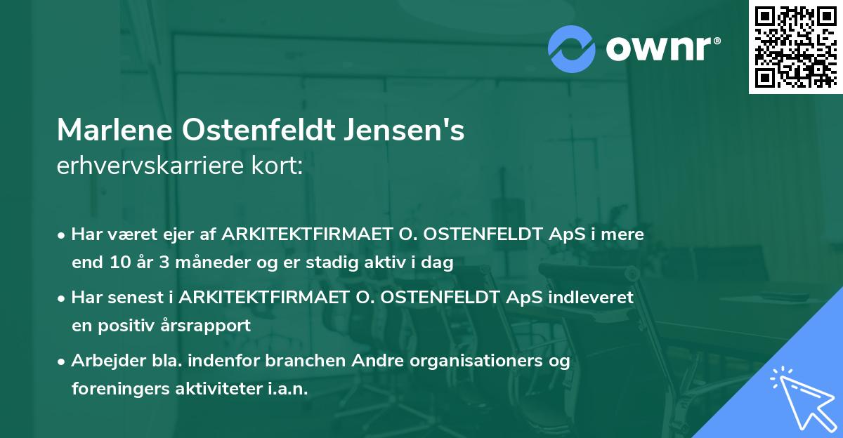 Marlene Ostenfeldt Jensen's erhvervskarriere kort