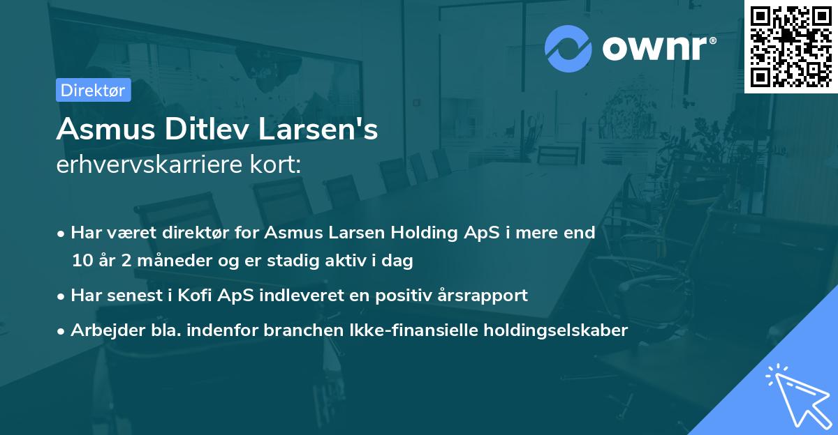 Asmus Ditlev Larsen's erhvervskarriere kort