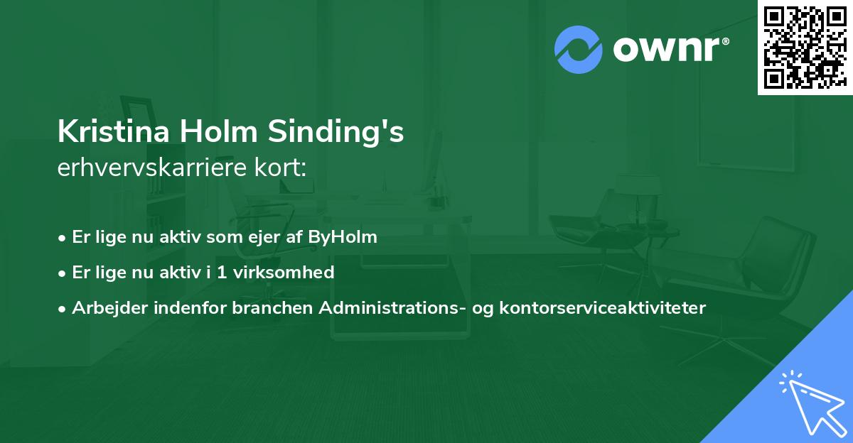 Kristina Holm Sinding's erhvervskarriere kort