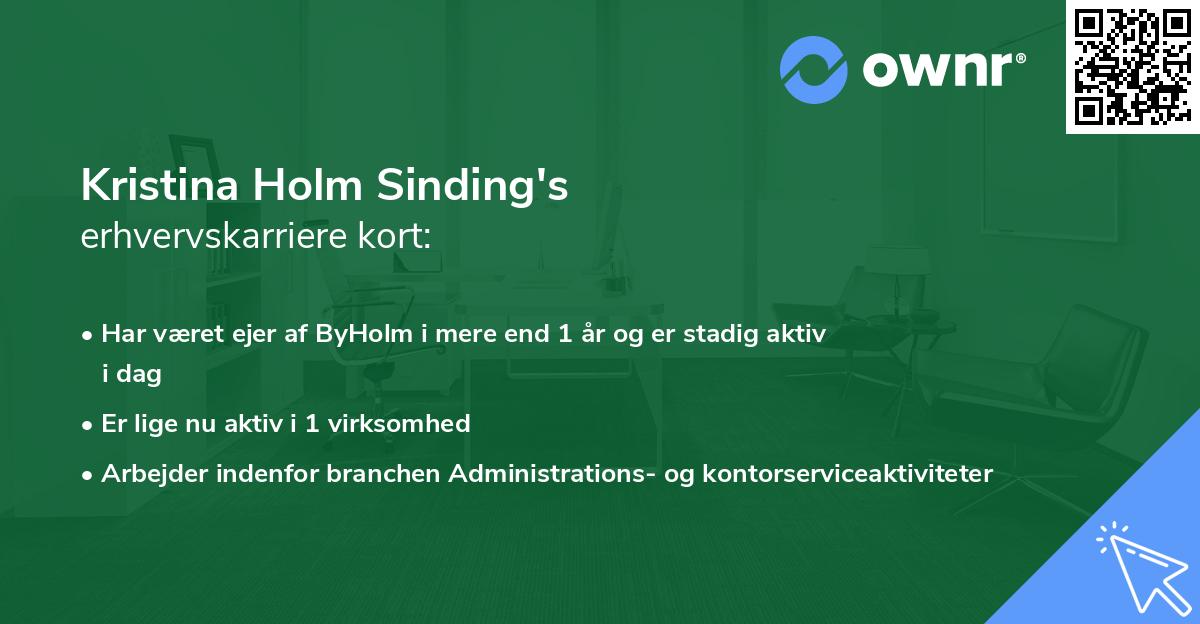 Kristina Holm Sinding's erhvervskarriere kort