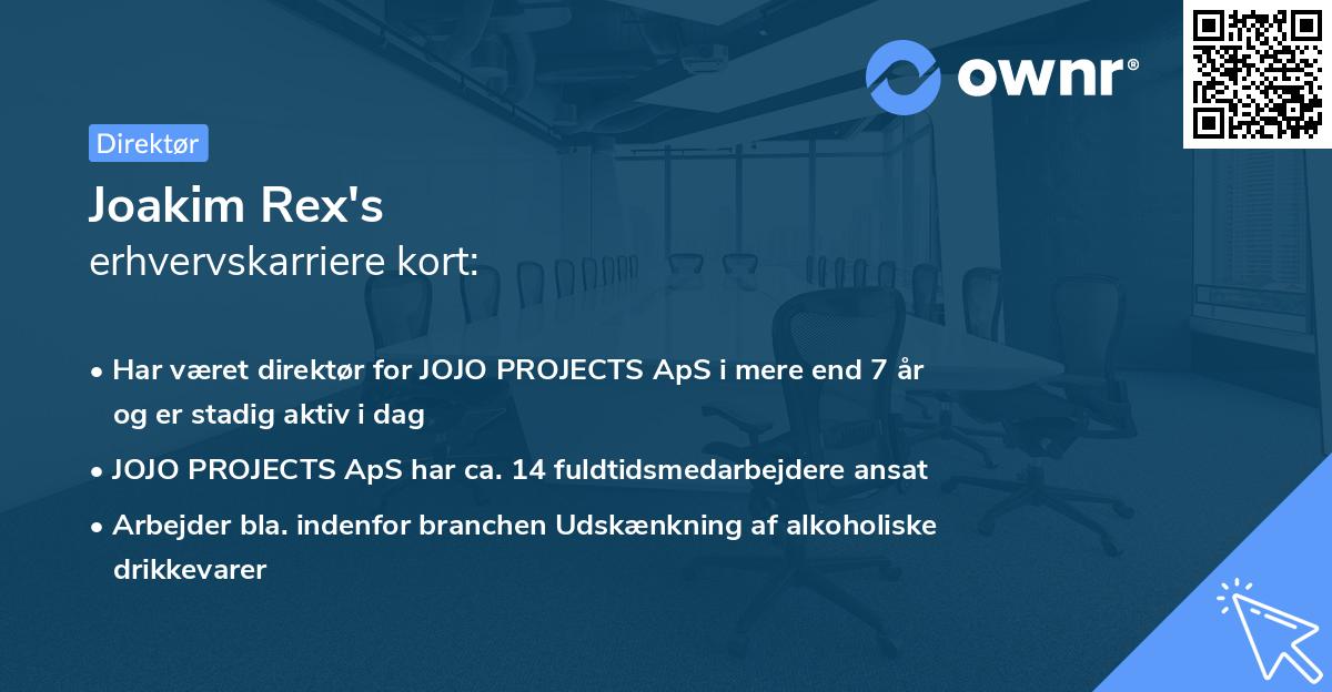 Joakim Rex's erhvervskarriere kort