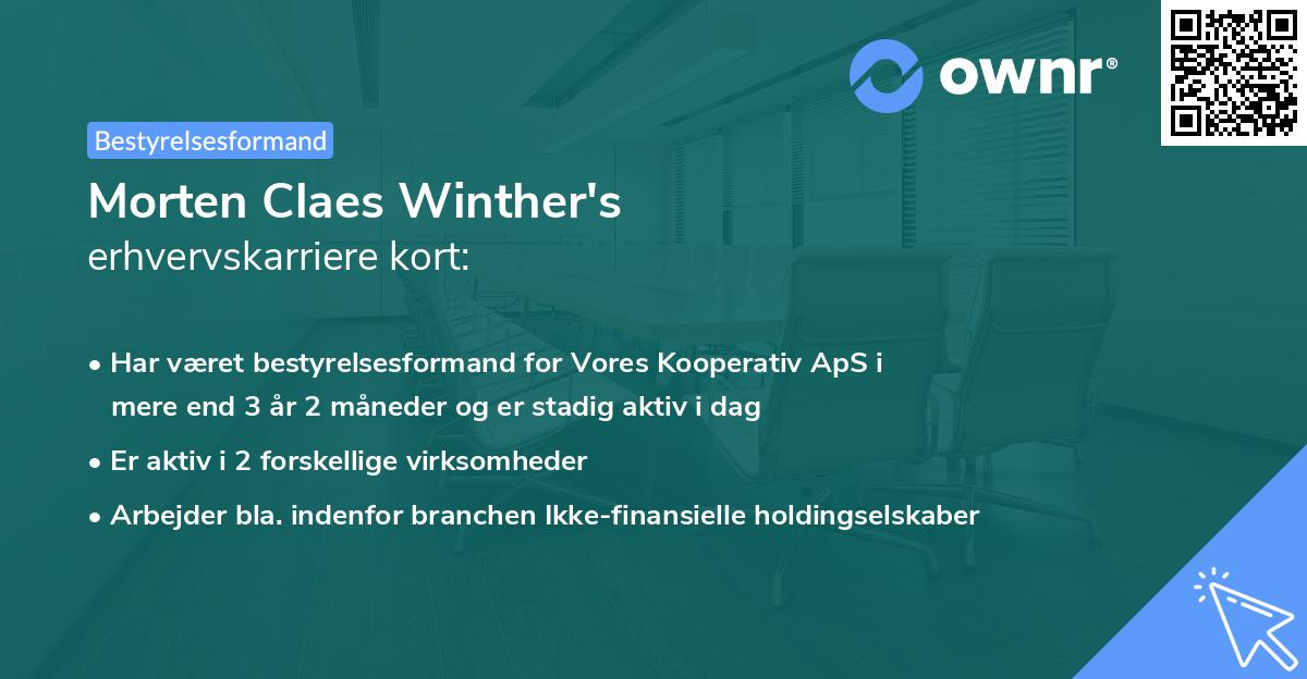 Morten Claes Winther's erhvervskarriere kort