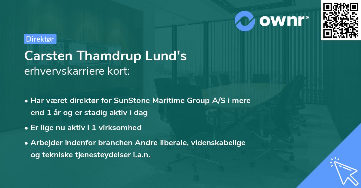 Carsten Thamdrup Lund's erhvervskarriere kort