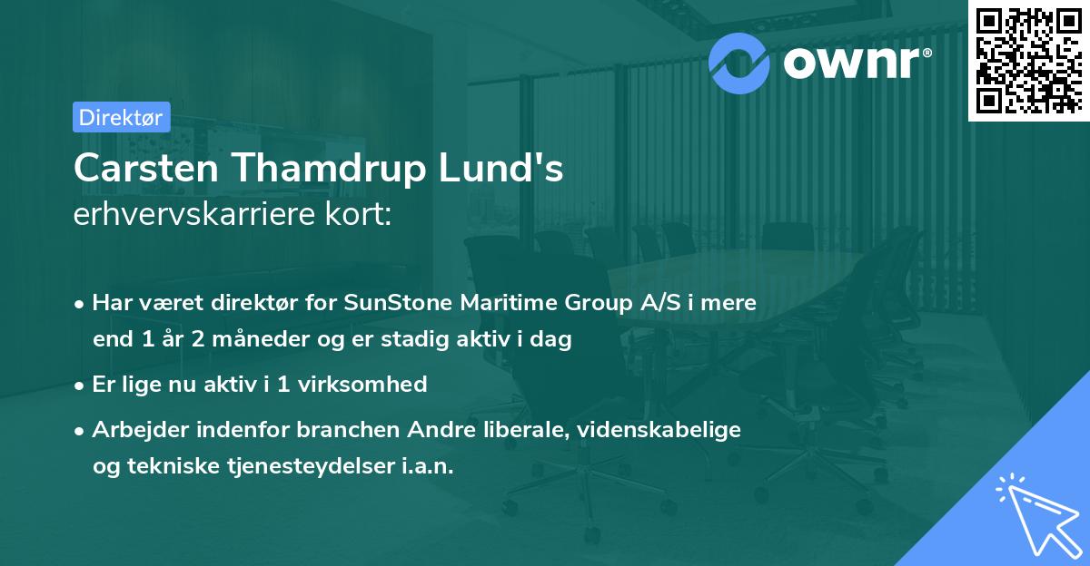 Carsten Thamdrup Lund's erhvervskarriere kort