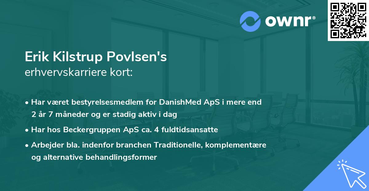 Erik Kilstrup Povlsen's erhvervskarriere kort
