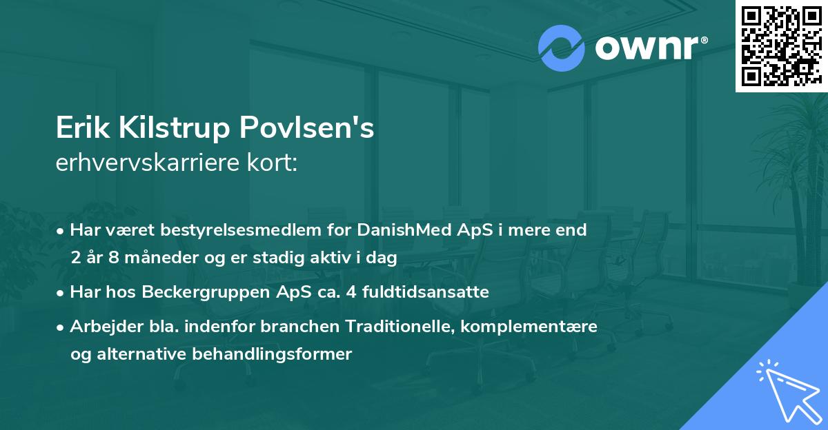 Erik Kilstrup Povlsen's erhvervskarriere kort
