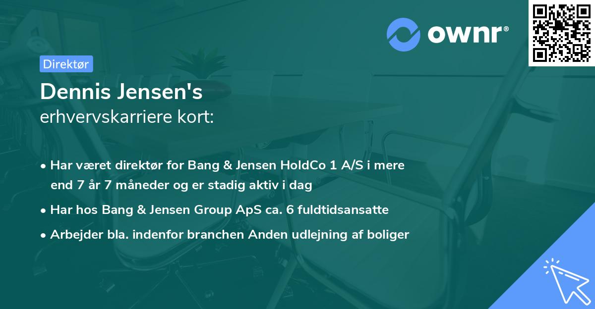 Dennis Jensen's erhvervskarriere kort