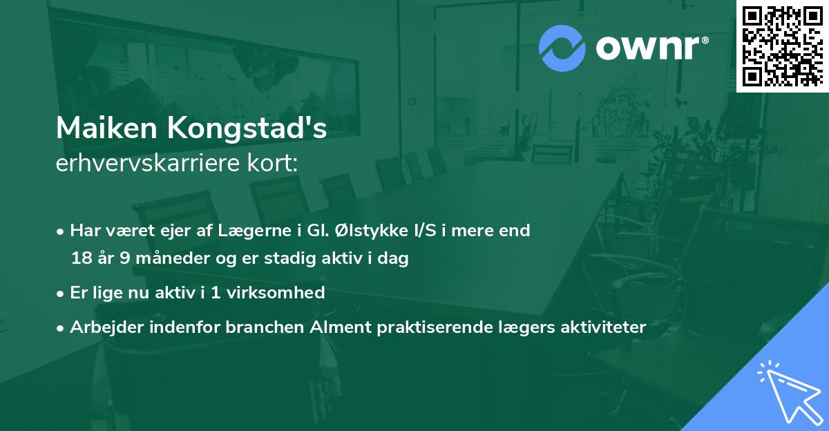 Maiken Kongstad's erhvervskarriere kort