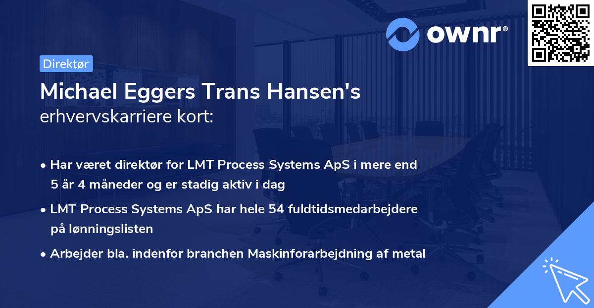 Michael Eggers Trans Hansen's erhvervskarriere kort