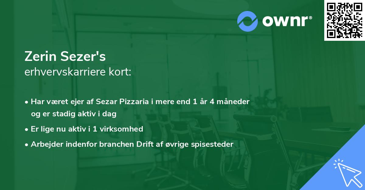 Zerin Sezer's erhvervskarriere kort