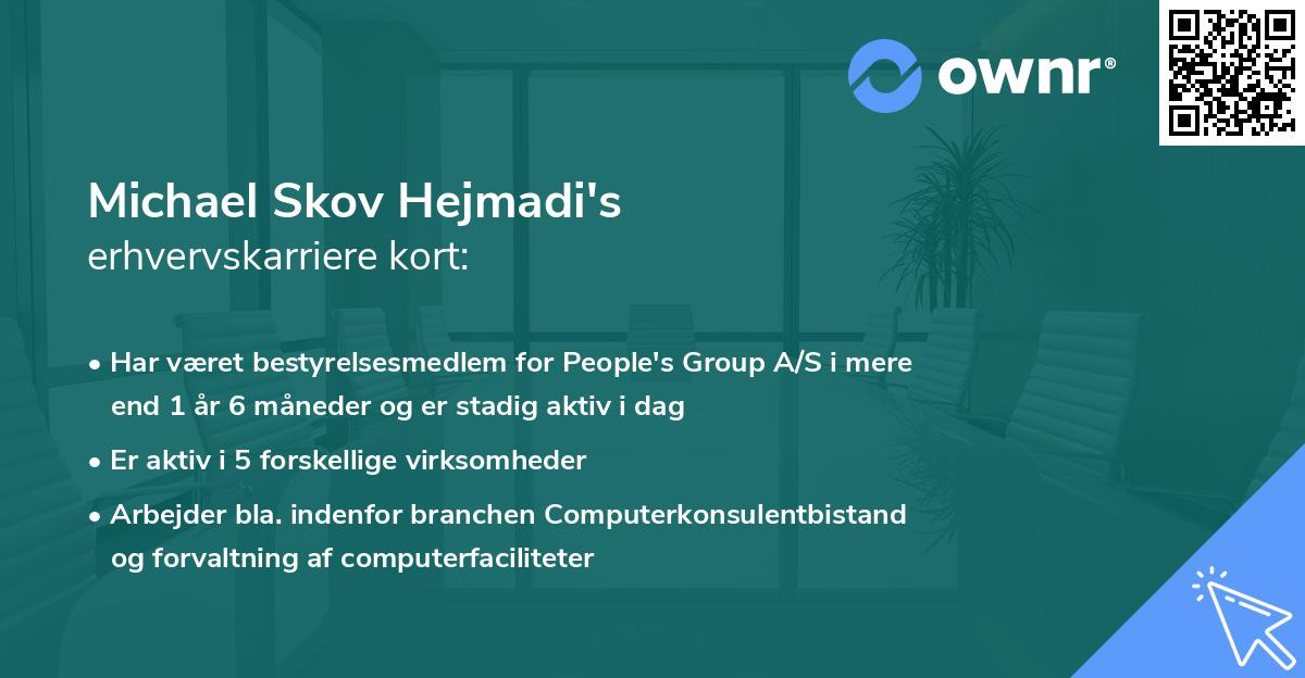 Michael Skov Hejmadi's erhvervskarriere kort