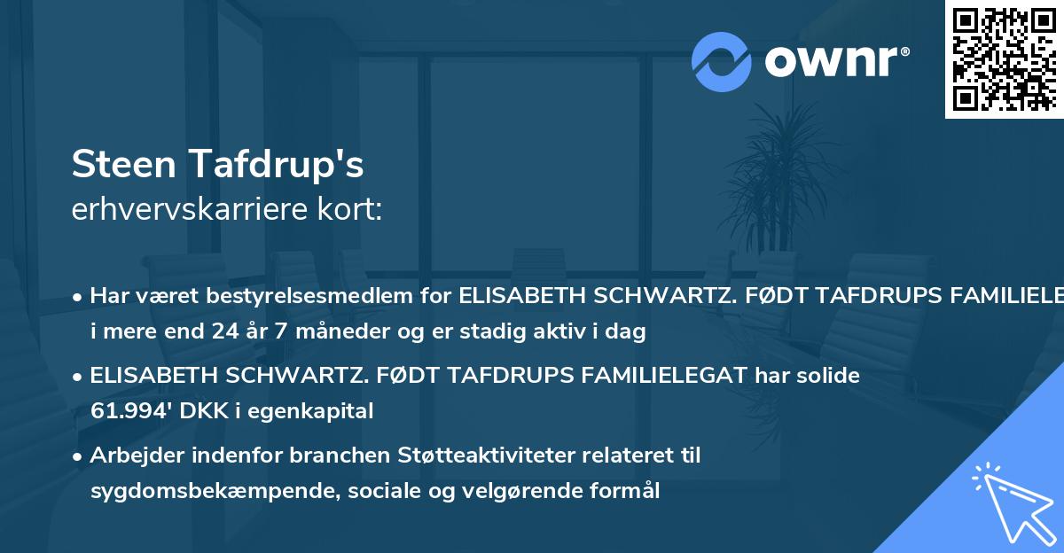 Steen Tafdrup's erhvervskarriere kort