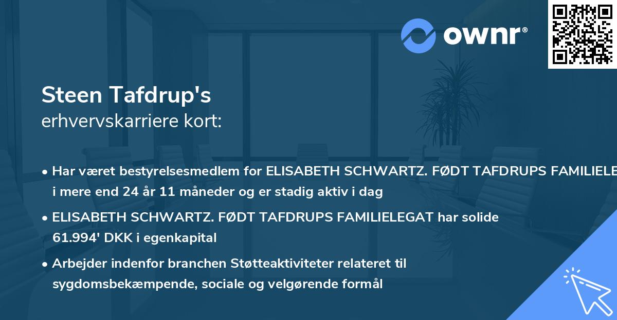 Steen Tafdrup's erhvervskarriere kort