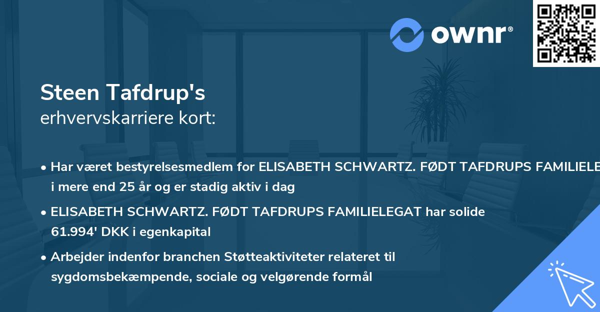 Steen Tafdrup's erhvervskarriere kort