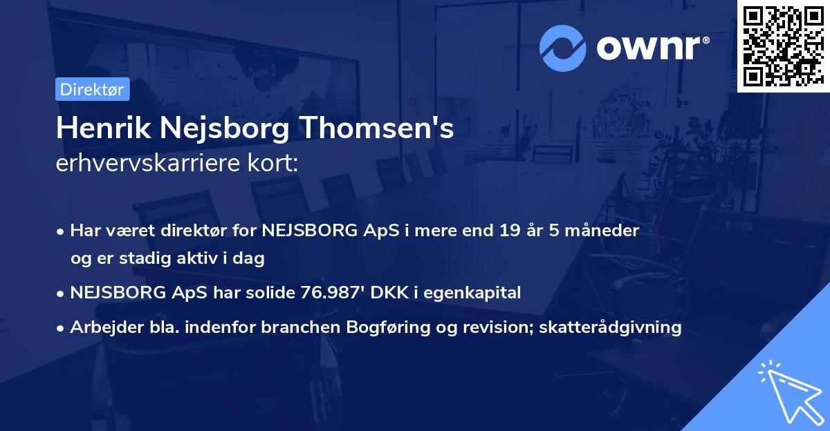 Henrik Nejsborg Thomsen's erhvervskarriere kort