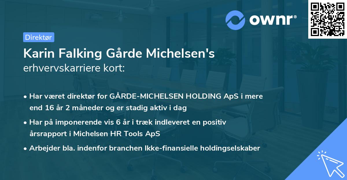 Karin Falking Gårde Michelsen's erhvervskarriere kort