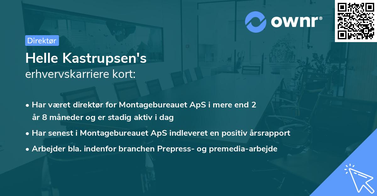 Helle Kastrupsen's erhvervskarriere kort