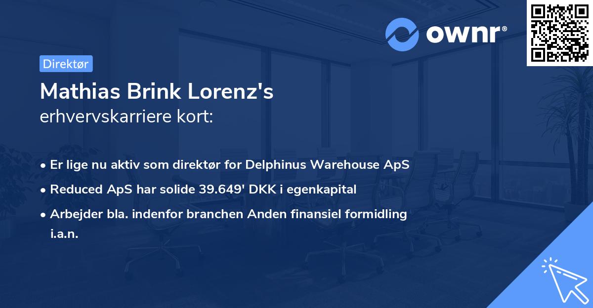 Mathias Brink Lorenz's erhvervskarriere kort