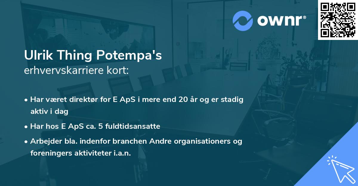 Ulrik Thing Potempa's erhvervskarriere kort