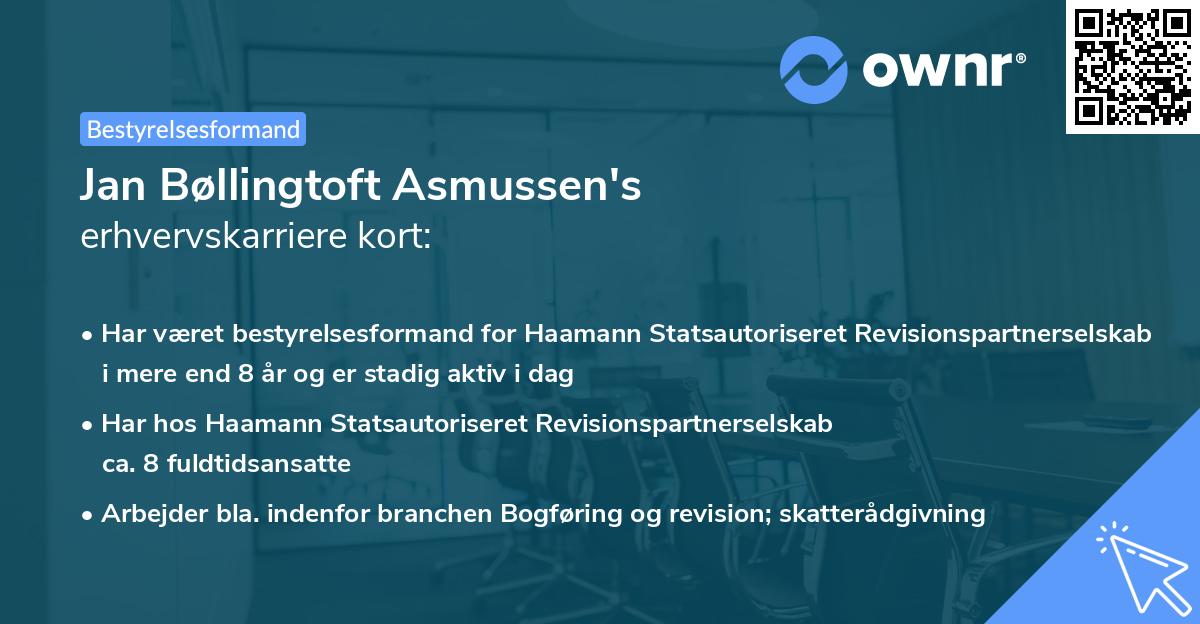 Jan Bøllingtoft Asmussen's erhvervskarriere kort