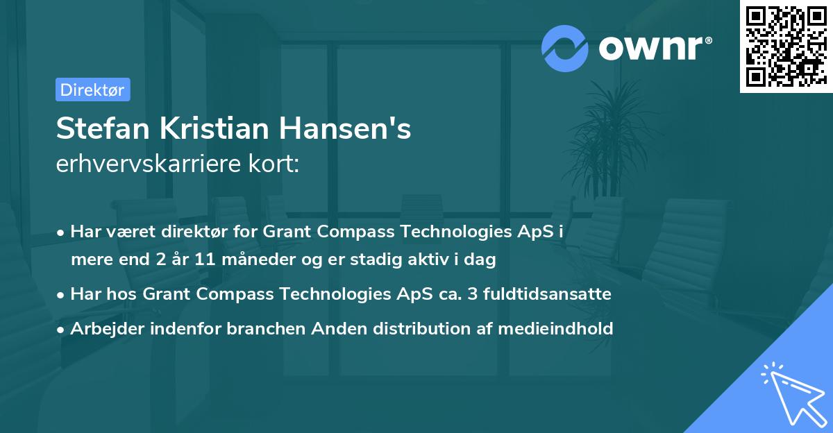 Stefan Kristian Hansen's erhvervskarriere kort