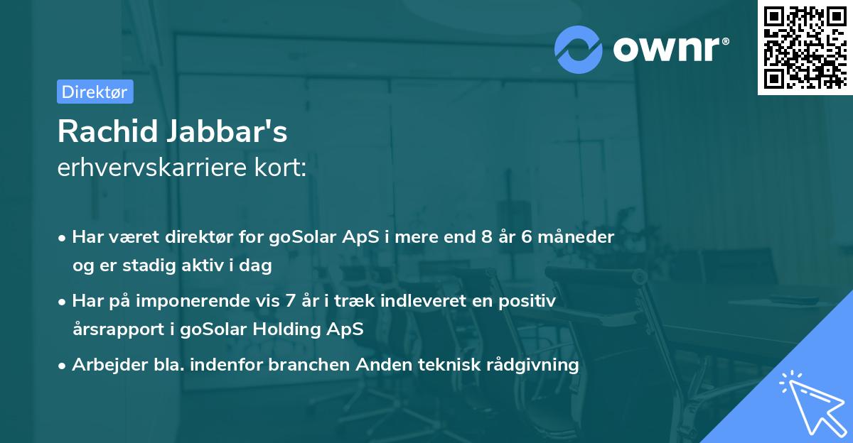 Rachid Jabbar's erhvervskarriere kort