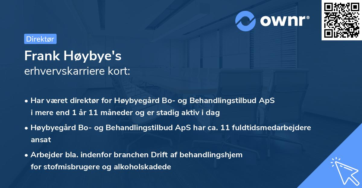 Frank Høybye's erhvervskarriere kort