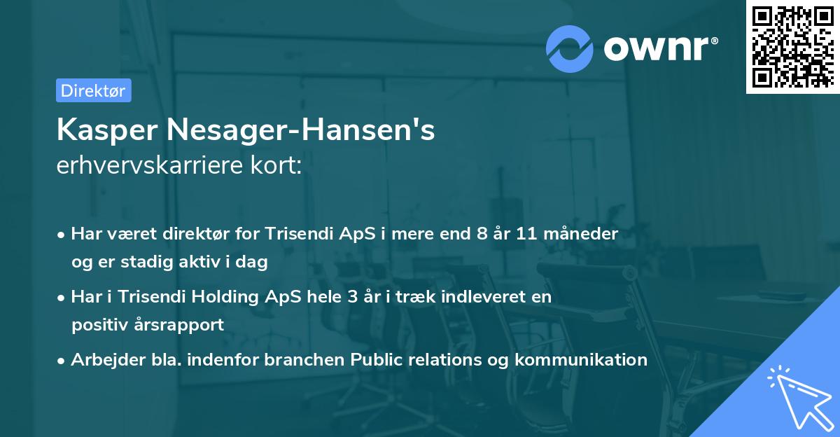 Kasper Nesager-Hansen's erhvervskarriere kort