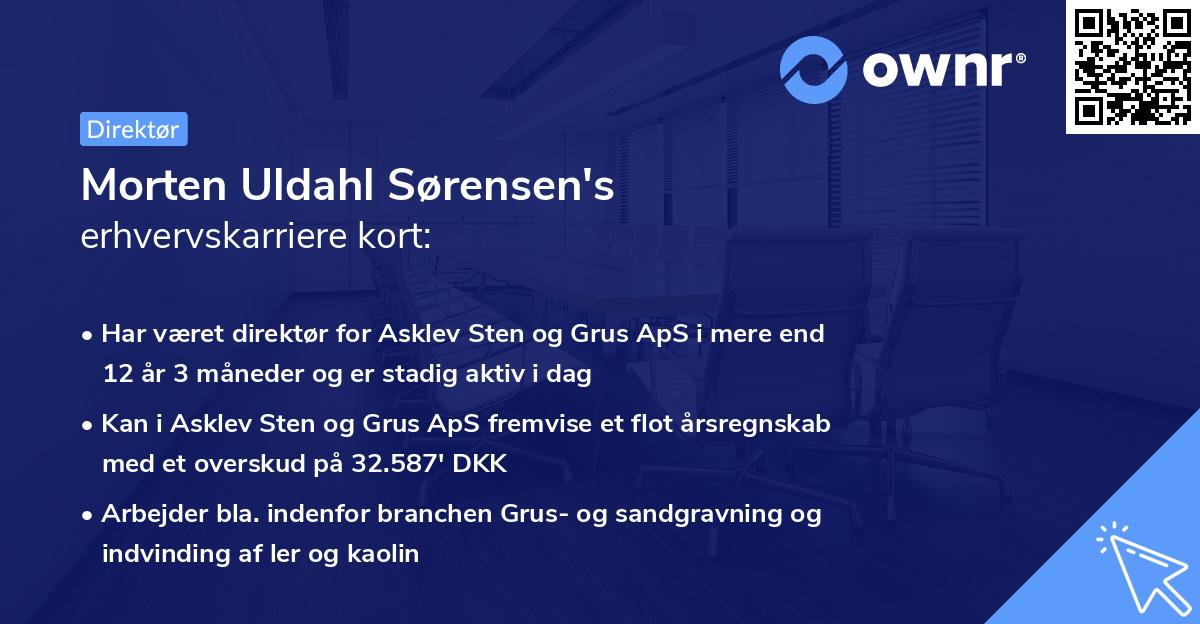 Morten Uldahl Sørensen's erhvervskarriere kort