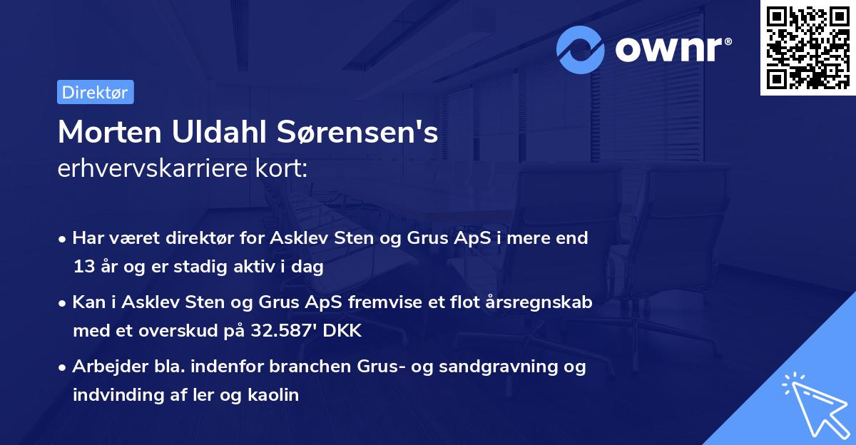 Morten Uldahl Sørensen's erhvervskarriere kort