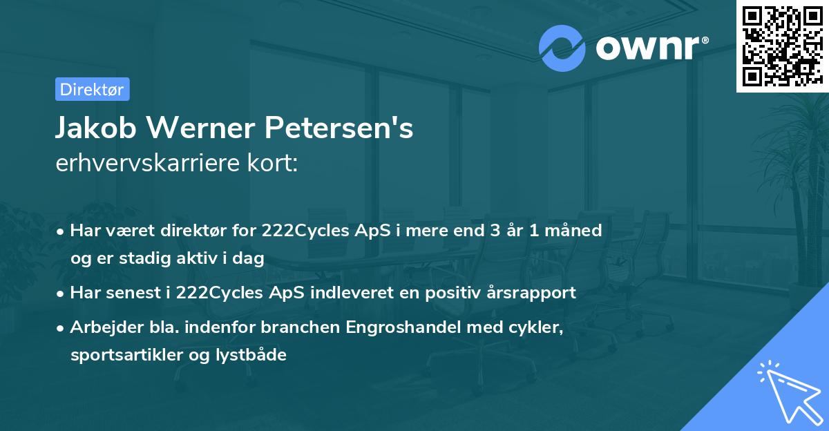 Jakob Werner Petersen's erhvervskarriere kort