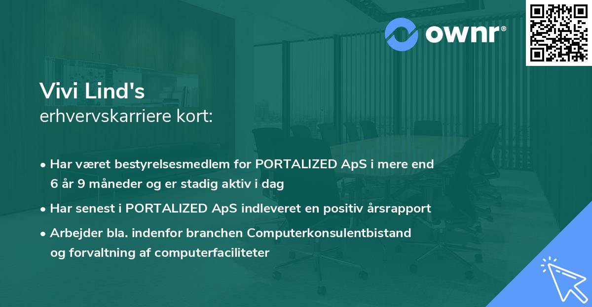 Vivi Lind's erhvervskarriere kort