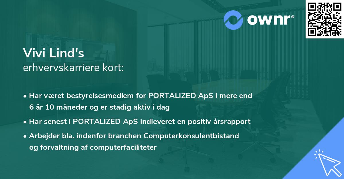 Vivi Lind's erhvervskarriere kort